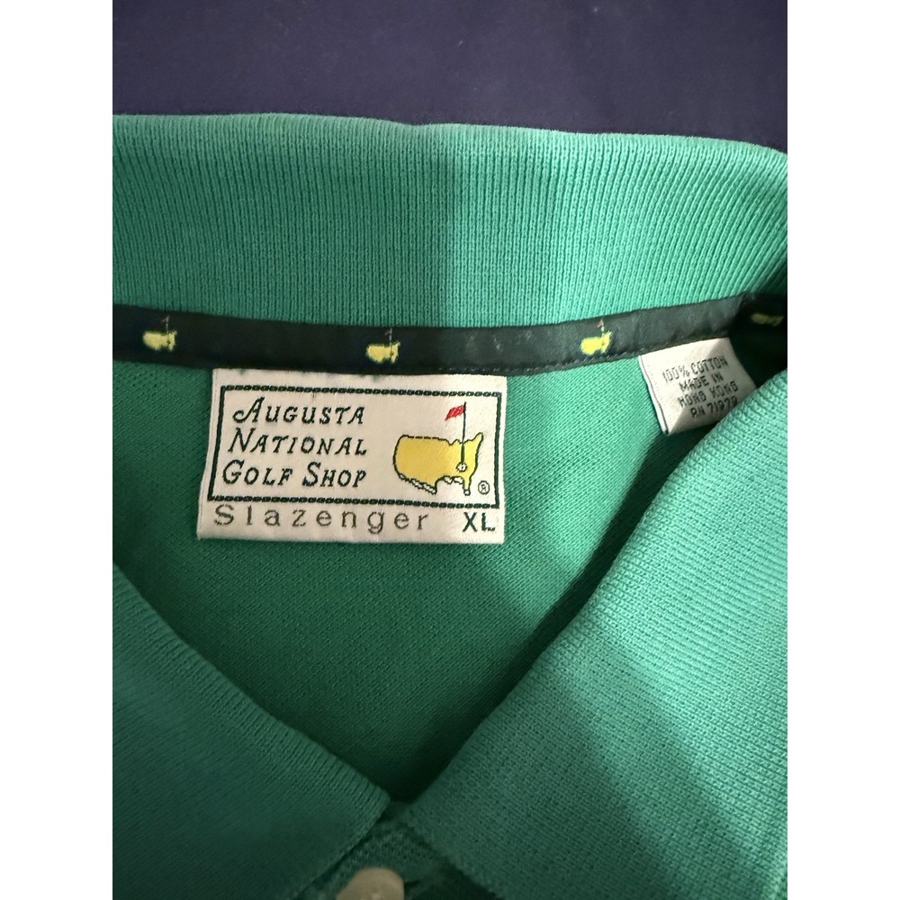 Vintage The Masters Augusta National Golf Shop‎ Slazenger Polo Green Sz. XL - Picture 2 of 6